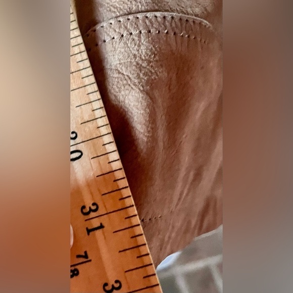 Green Fields Leather Suede Coat Size M Brown Australian Snaps Zipper Ties VTG - Picture 15 of 16